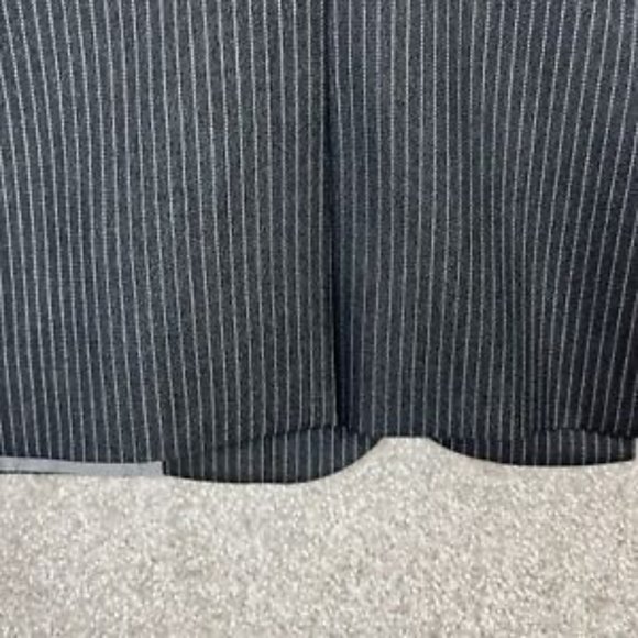Tahari Arthur S Levine Jacket Womens 12 Gray Stripe Button Polyester Blend-6583 - Picture 10 of 13